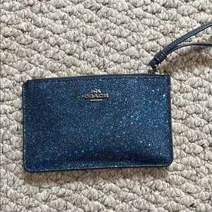 Coach Navy Glitter Wristlet|Evening